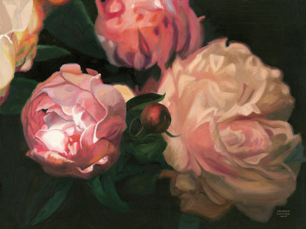 Reproduction of Peonies in Bloom by Crimson Cottage - Wall Decor Art