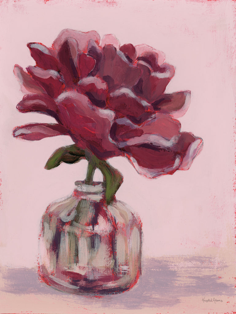 Reproduction of First Peony by Krystal Adams - Wall Decor Art