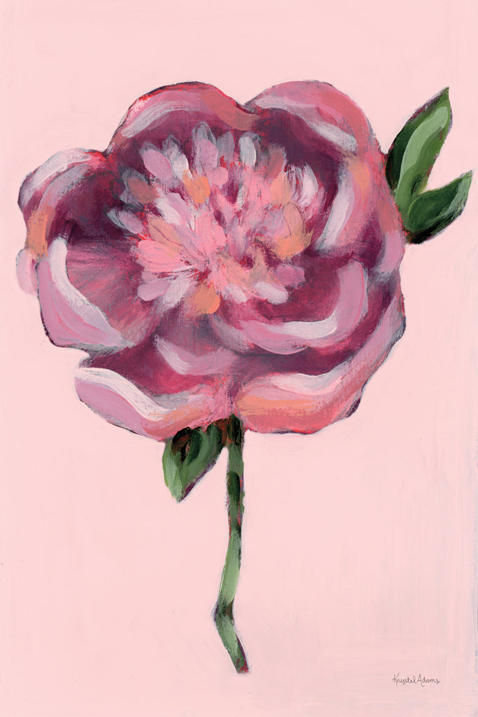 Reproduction of Peony in Pink by Krystal Adams - Wall Decor Art