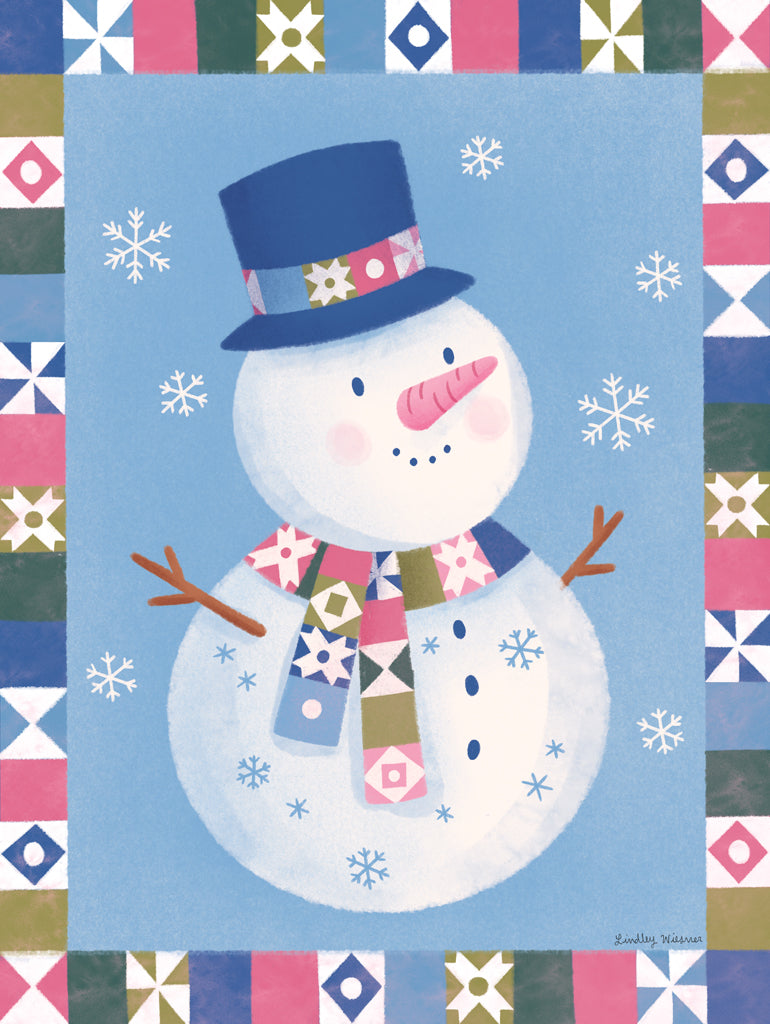 Reproduction of Snowberry Snowman by Lindley Wiesner - Wall Decor Art