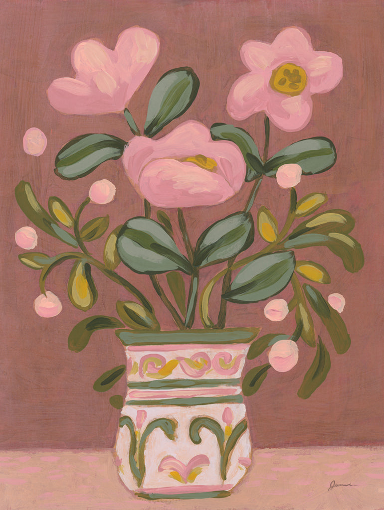 Reproduction of Vase in Dusty Rose I by June Erica Vess - Wall Decor Art