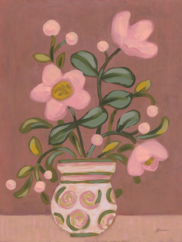 Reproduction of Vase in Dusty Rose II by June Erica Vess - Wall Decor Art