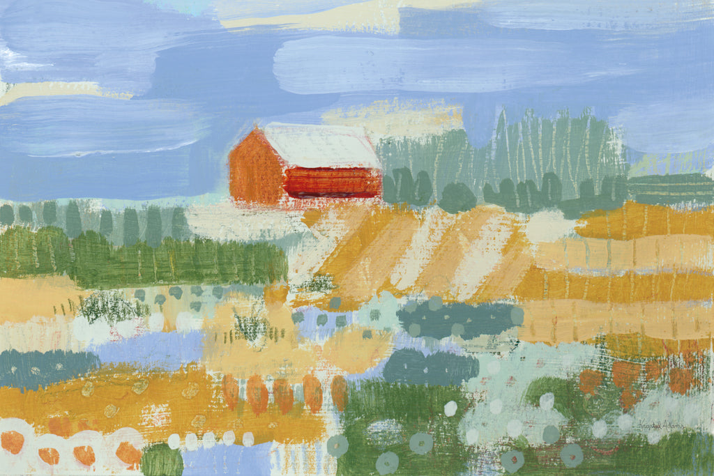 Reproduction of Red Barn Study by Krystal Adams - Wall Decor Art