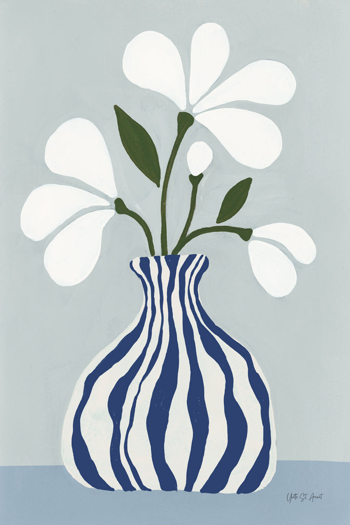 Reproduction of In a Striped Vase I by Yvette St. Amant - Wall Decor Art