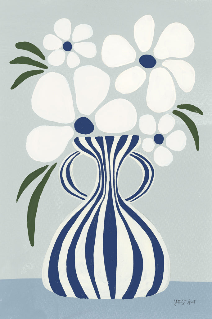 Reproduction of In a Striped Vase II by Yvette St. Amant - Wall Decor Art