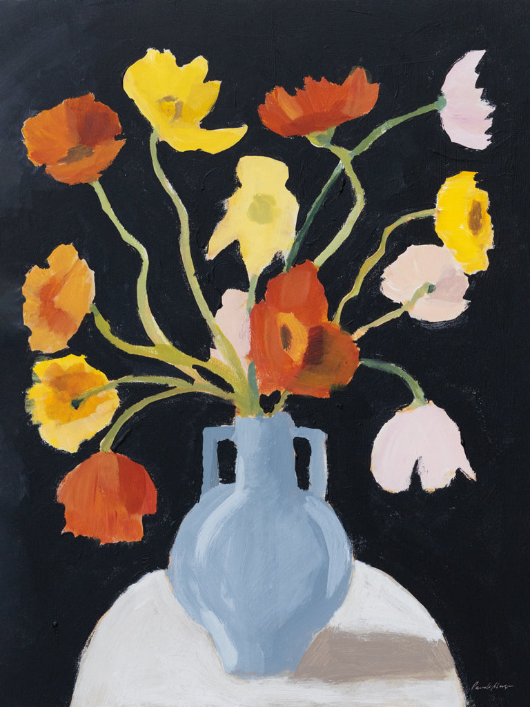 Reproduction of Poppies on Black by Pamela Munger - Wall Decor Art
