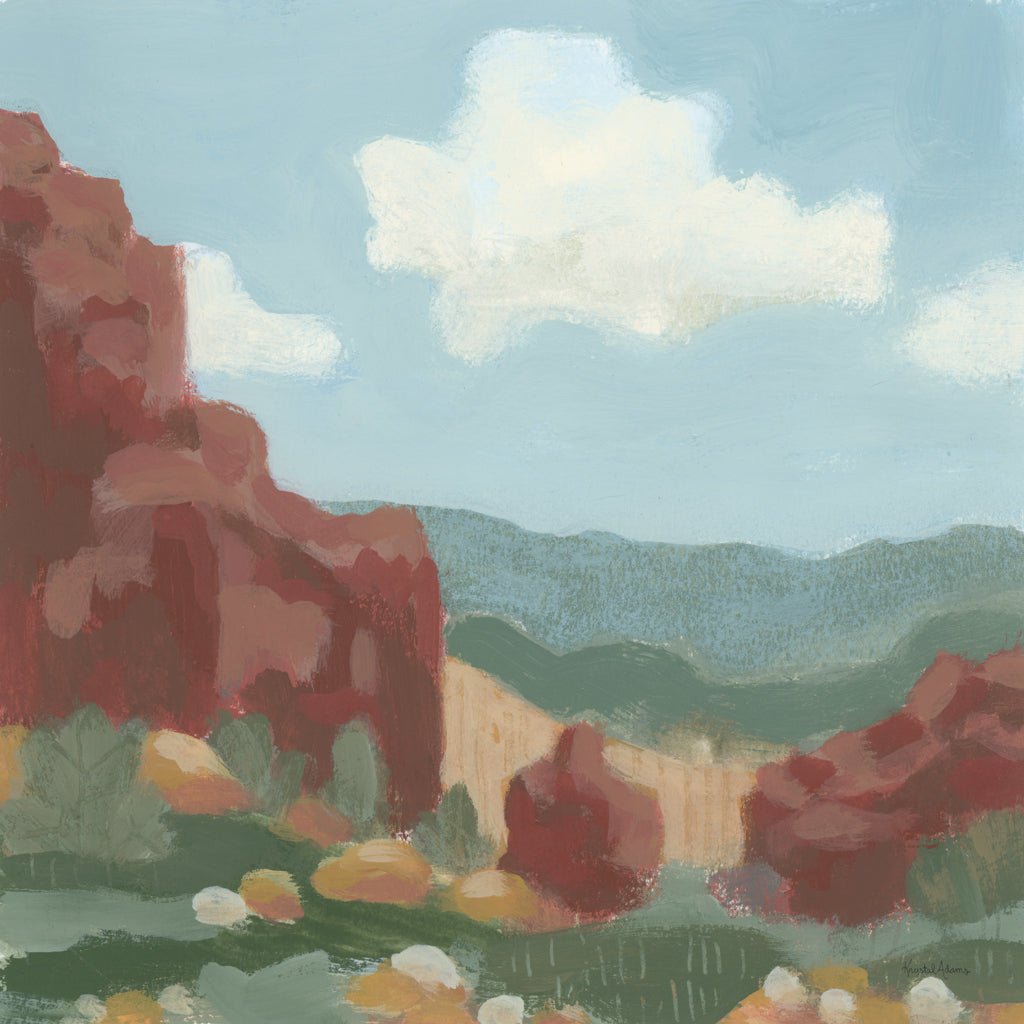 Reproduction of Red Rocks Sketch by Krystal Adams - Wall Decor Art