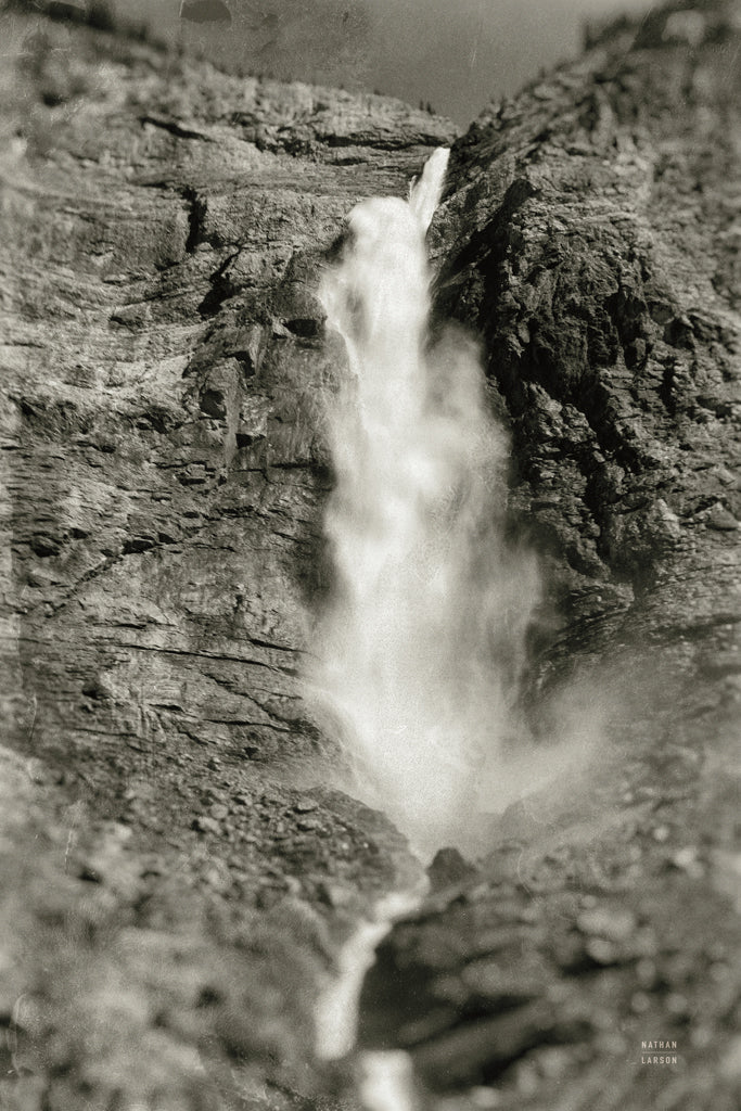 Reproduction of Takakkaw Falls Sepia by Nathan Larson - Wall Decor Art