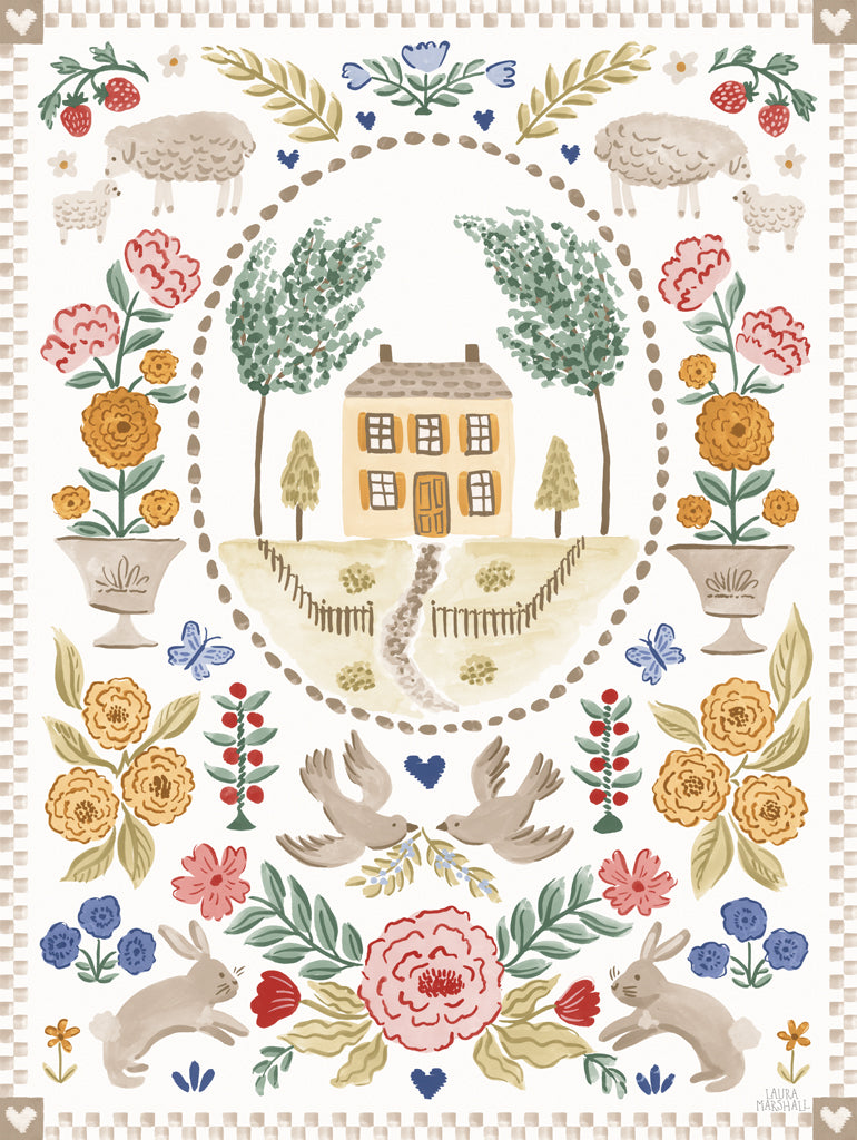 Reproduction of Spring Sampler II by Laura Marshall - Wall Decor Art