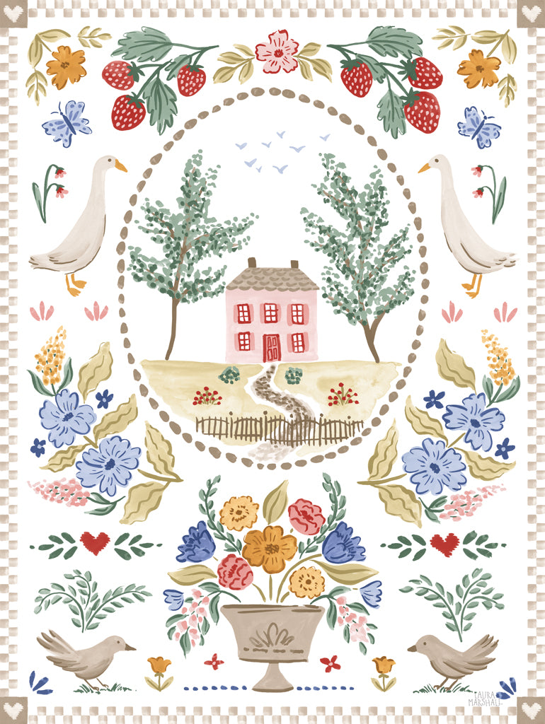 Reproduction of Spring Sampler III by Laura Marshall - Wall Decor Art