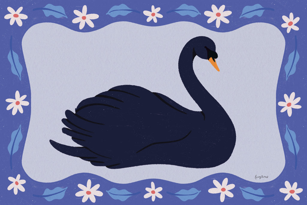 Reproduction of Sweet Swan Single I by Becky Thorns - Wall Decor Art