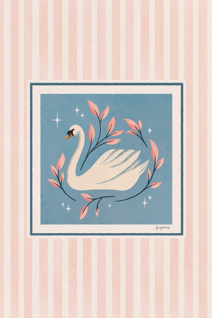 Reproduction of Sweet Swan Floral II by Becky Thorns - Wall Decor Art