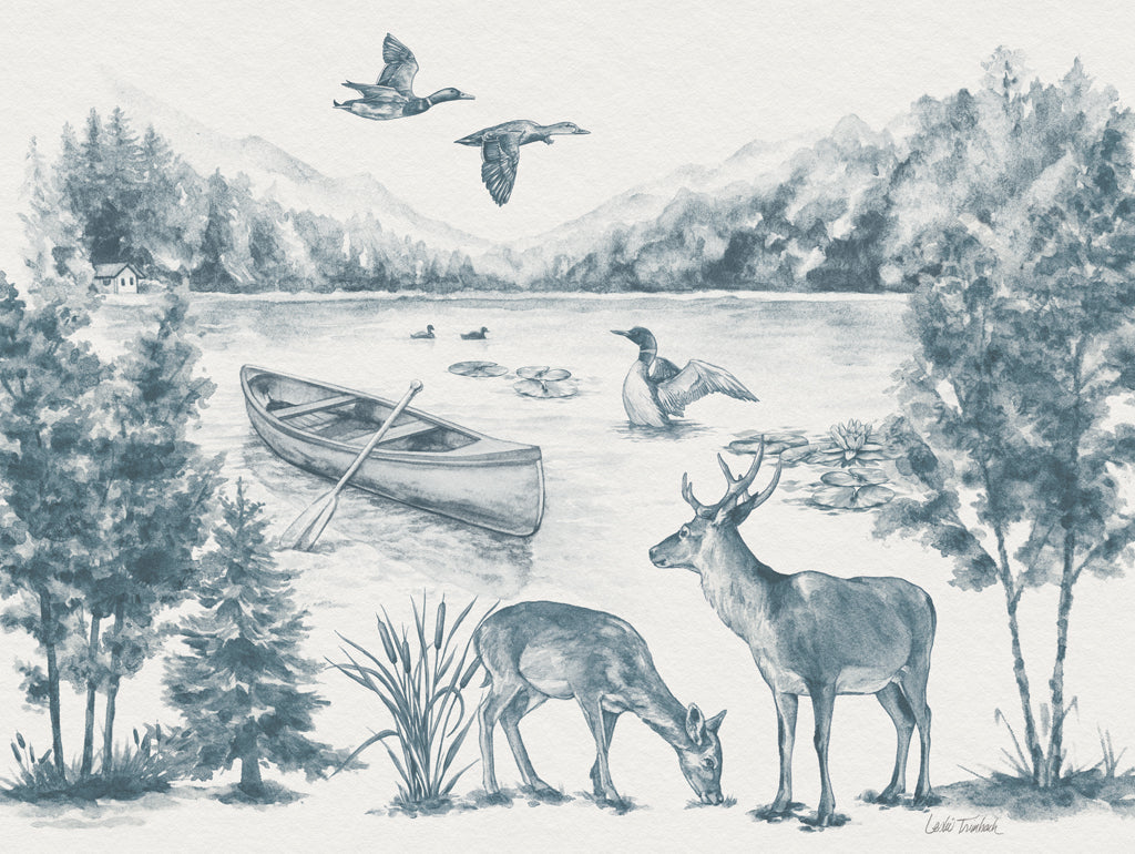 Reproduction of Lakeside VI by Leslie Trimbach - Wall Decor Art