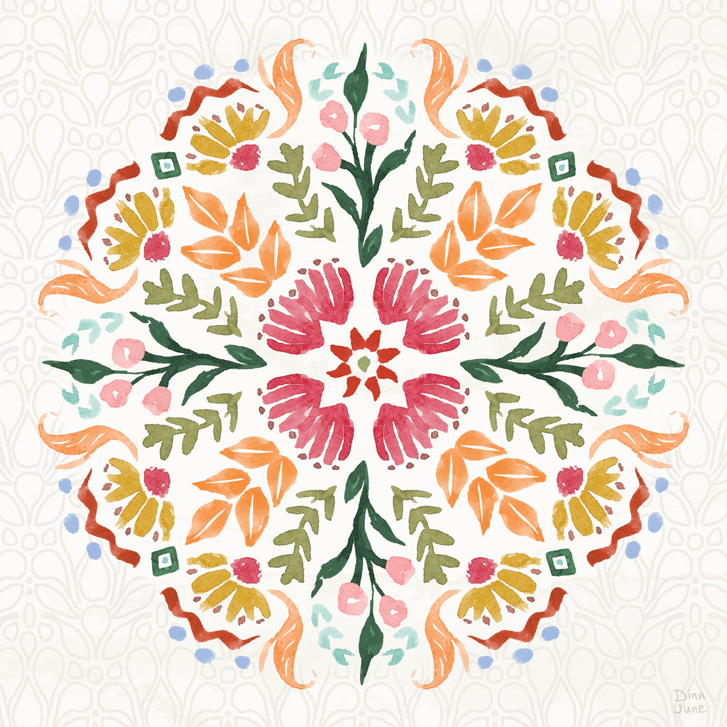Reproduction of Feathered and Floral VI by Dina June - Wall Decor Art