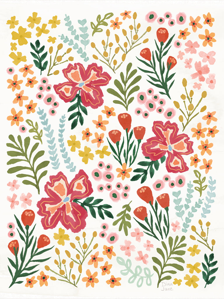 Reproduction of Feathered and Floral VIII by Dina June - Wall Decor Art