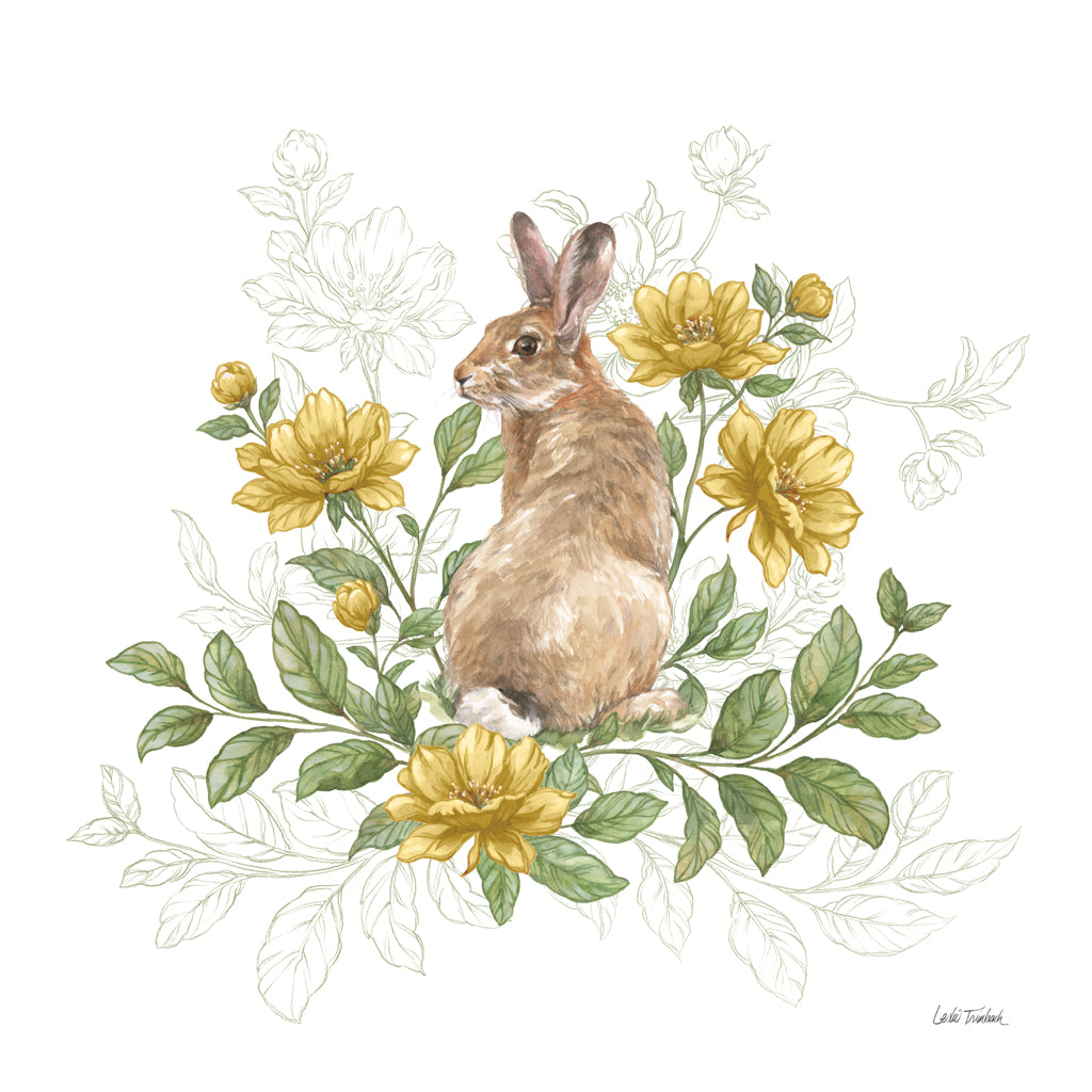 Reproduction of Cottage Bunny II by Leslie Trimbach - Wall Decor Art
