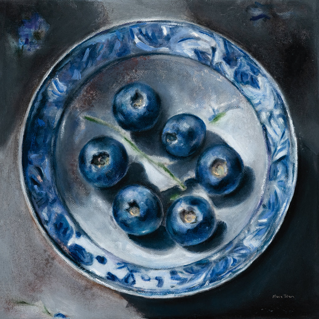 Reproduction of Blueberry Bowl by Maria Titan - Wall Decor Art