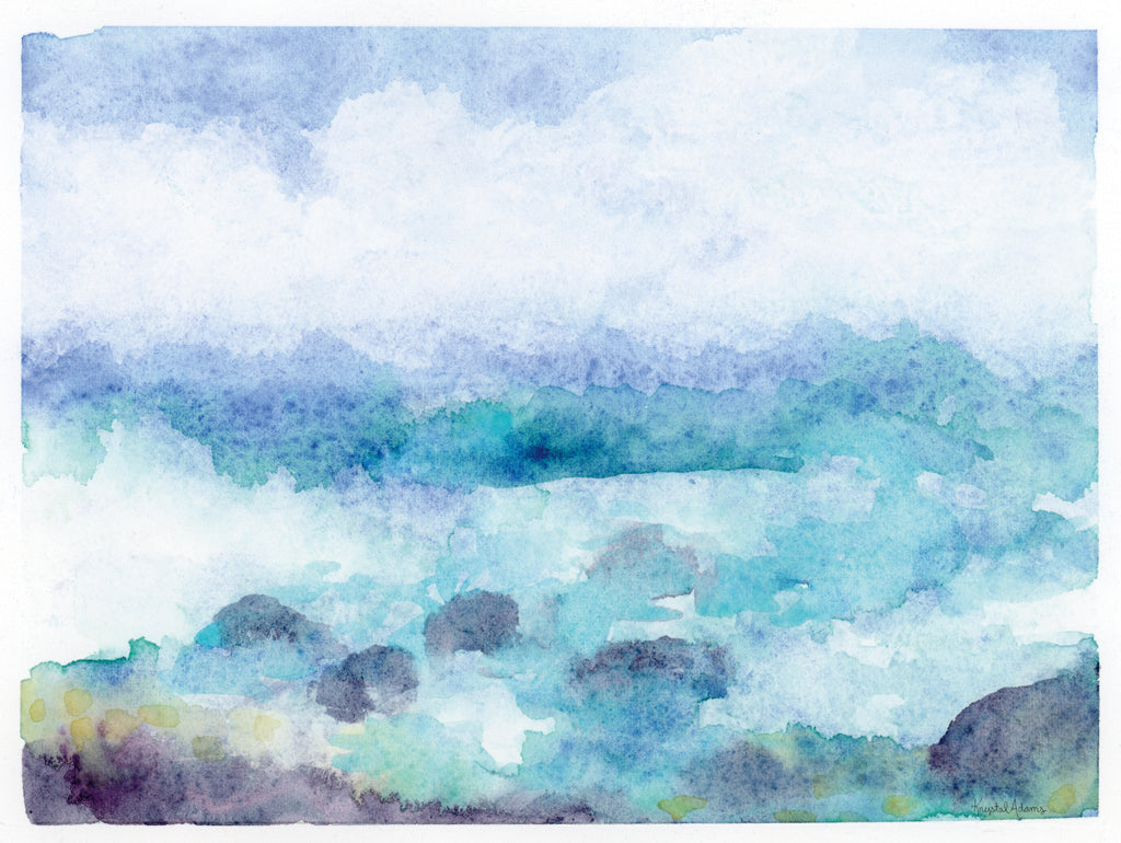 Reproduction of Waves Upon the Rocks II by Krystal Adams - Wall Decor Art