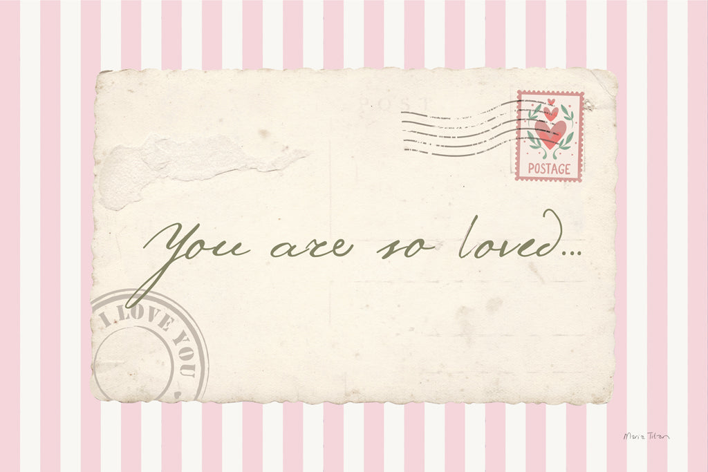 Reproduction of You Are So Loved Postcard v2 by Maria Titan - Wall Decor Art