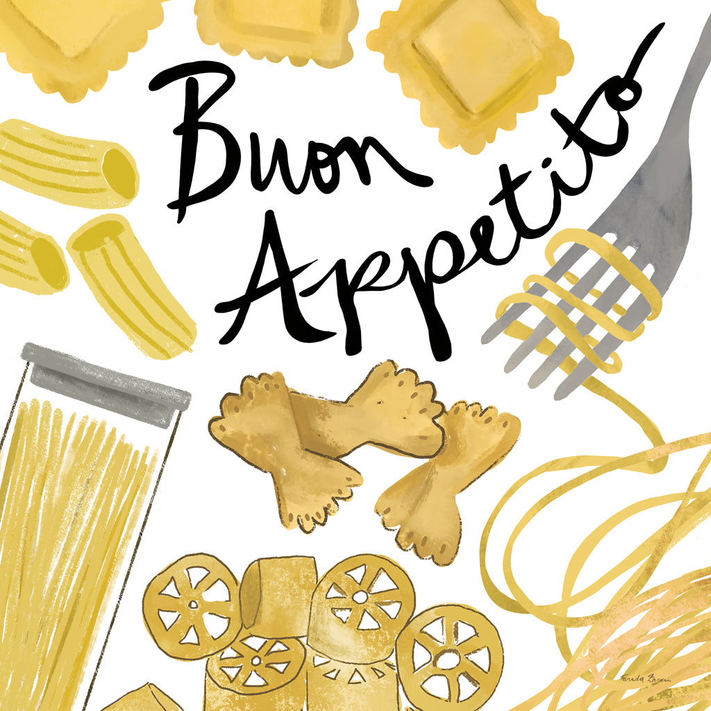 Reproduction of Pasta Italiana XVII by Farida Zaman - Wall Decor Art