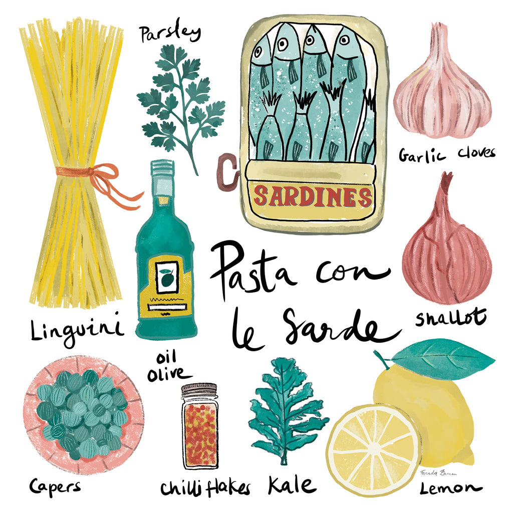 Reproduction of Pasta Italiana XXVII by Farida Zaman - Wall Decor Art