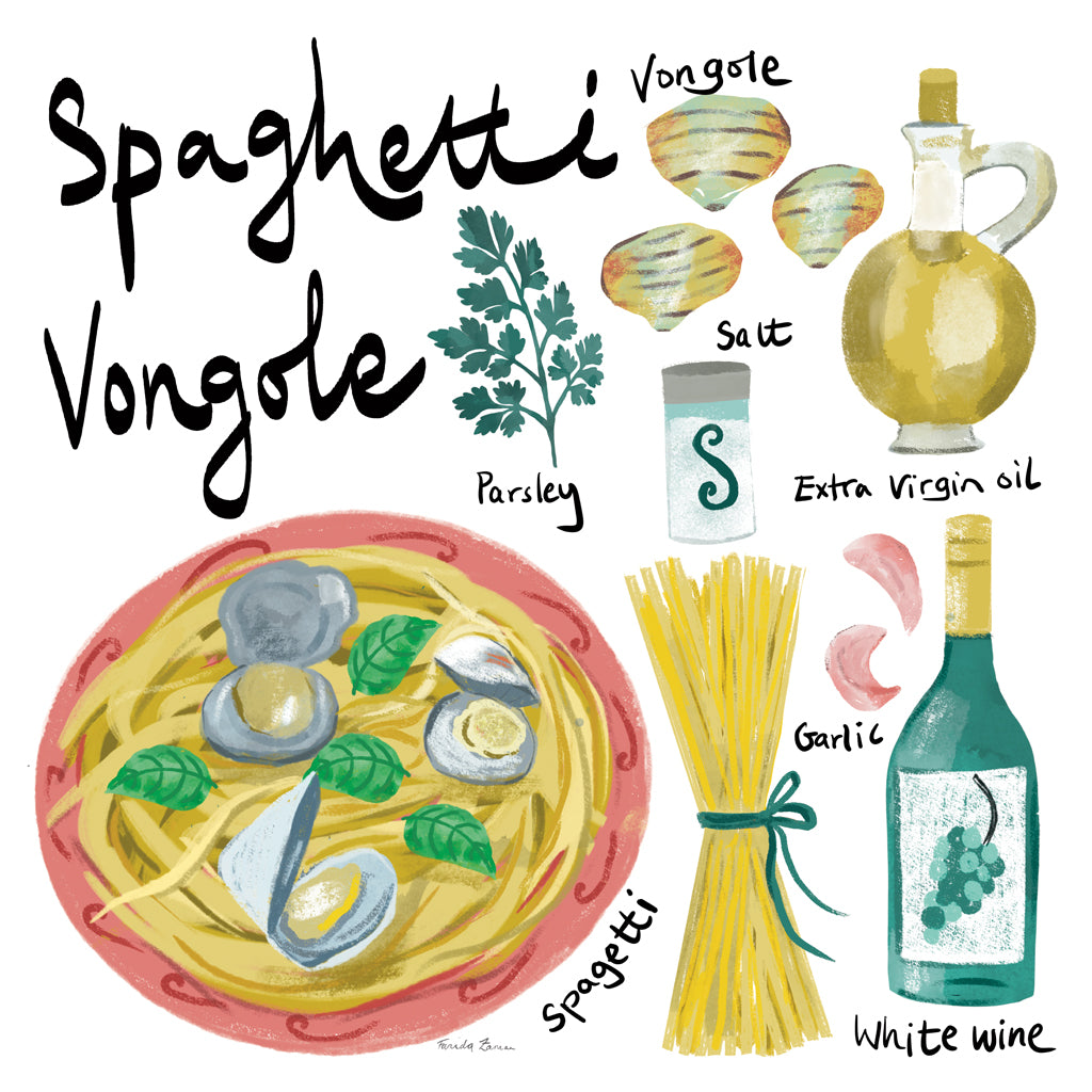 Reproduction of Pasta Italiana XXIX by Farida Zaman - Wall Decor Art