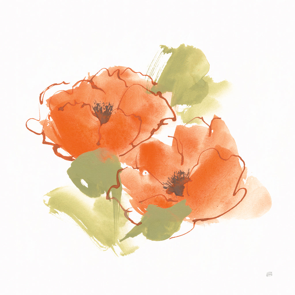 Reproduction of Oriental Poppies I by Chris Paschke - Wall Decor Art