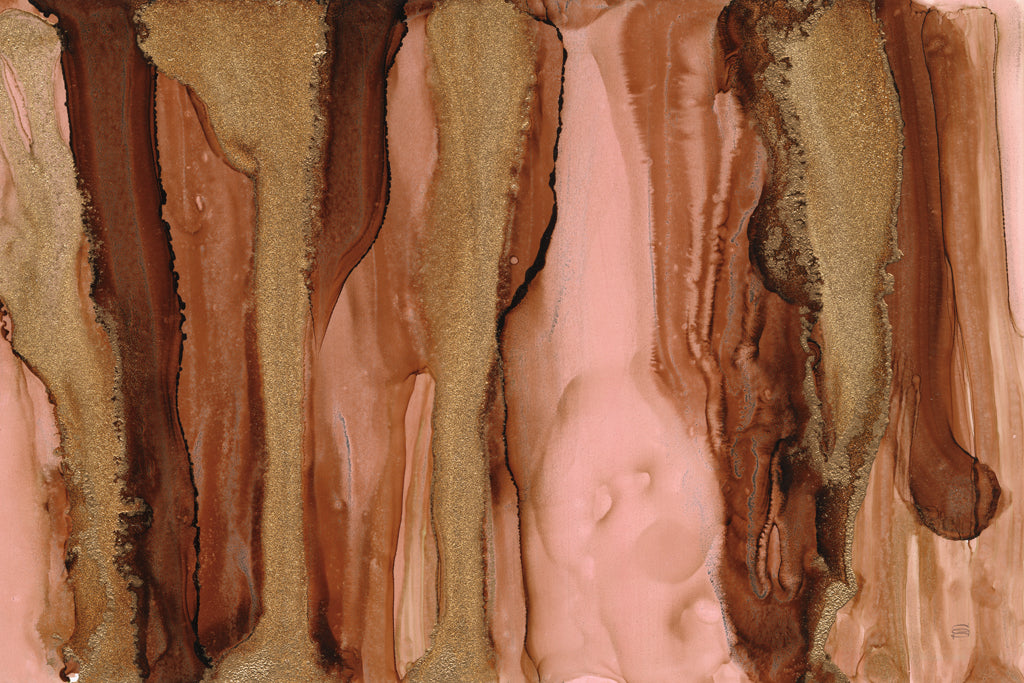 Reproduction of Espresso and Gold I by Chris Paschke - Wall Decor Art