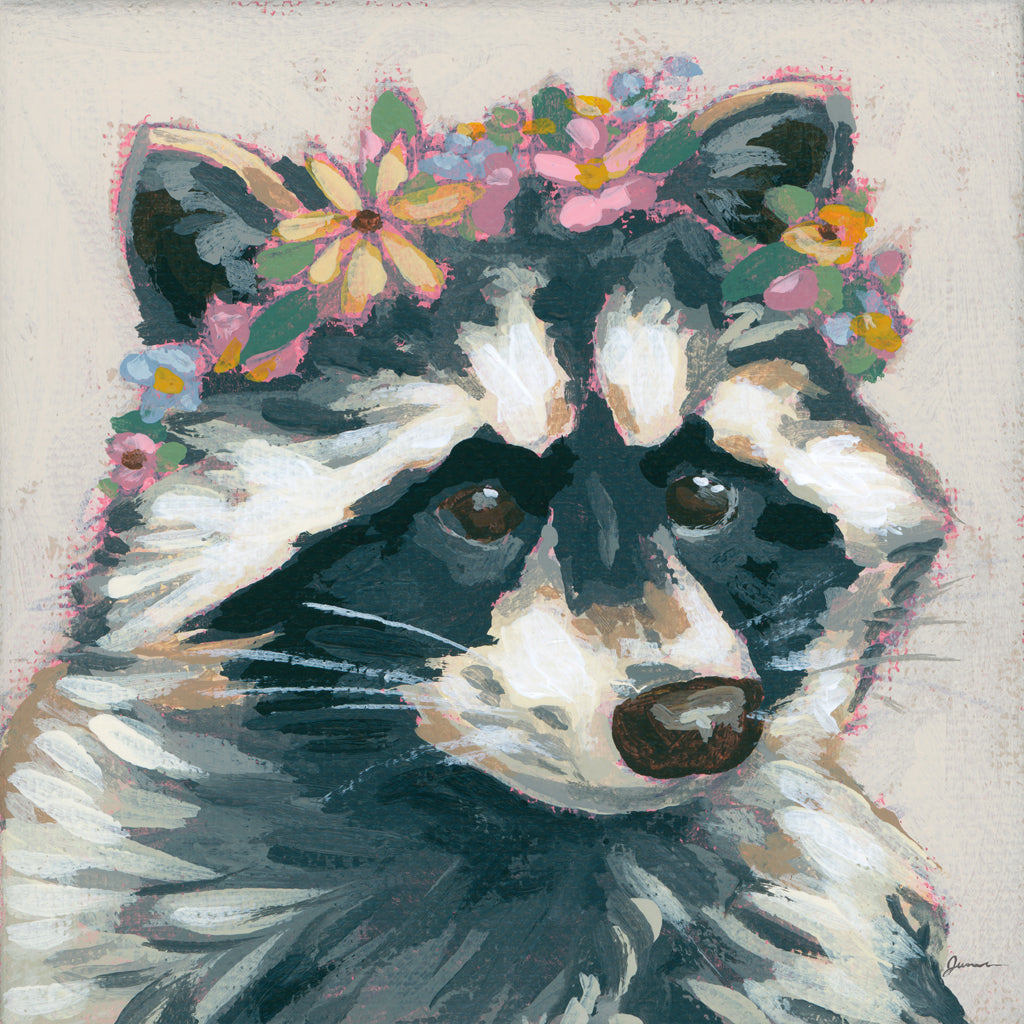 Reproduction of Raccoon Cameo I by June Erica Vess - Wall Decor Art