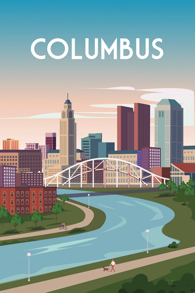 Reproduction of Columbus Ohio by Omar Escalante - Wall Decor Art