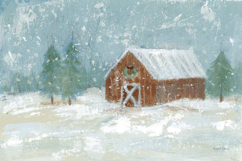 Reproduction of Snow on the Farm by Krystal Adams - Wall Decor Art