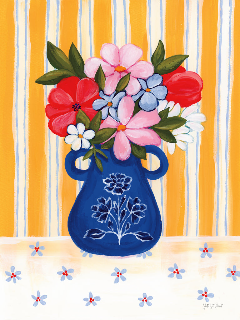 Reproduction of Summer in Vase I by Yvette St. Amant - Wall Decor Art