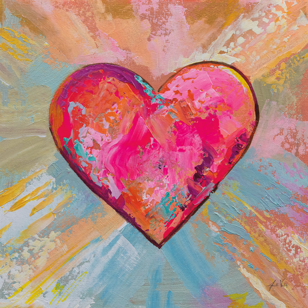 Reproduction of Glowing Heart by Jeanette Vertentes - Wall Decor Art