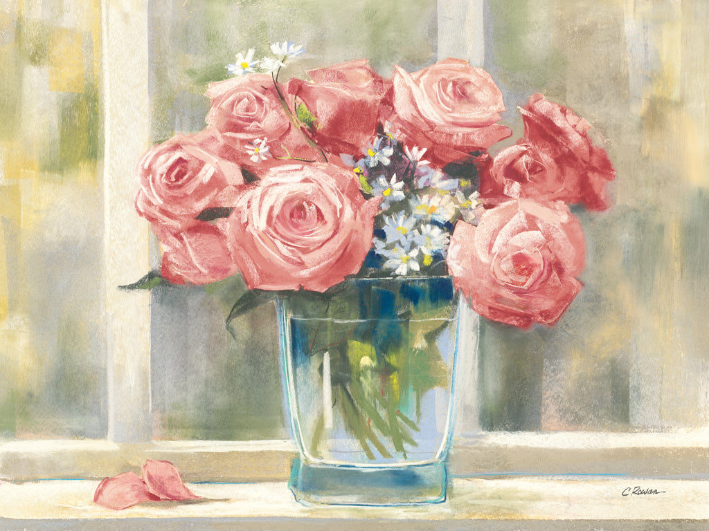 Reproduction of Pink Roses by Carol Rowan - Wall Decor Art
