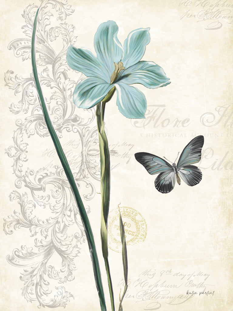 Reproduction of Lila Bleu I by Katie Pertiet - Wall Decor Art