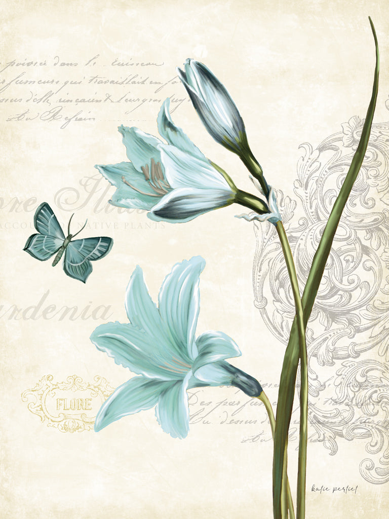 Reproduction of Lila Bleu II by Katie Pertiet - Wall Decor Art