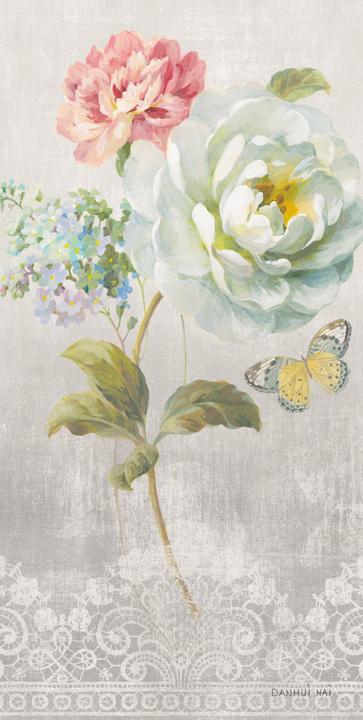 Reproduction of Textile Floral Panel I by Danhui Nai - Wall Decor Art