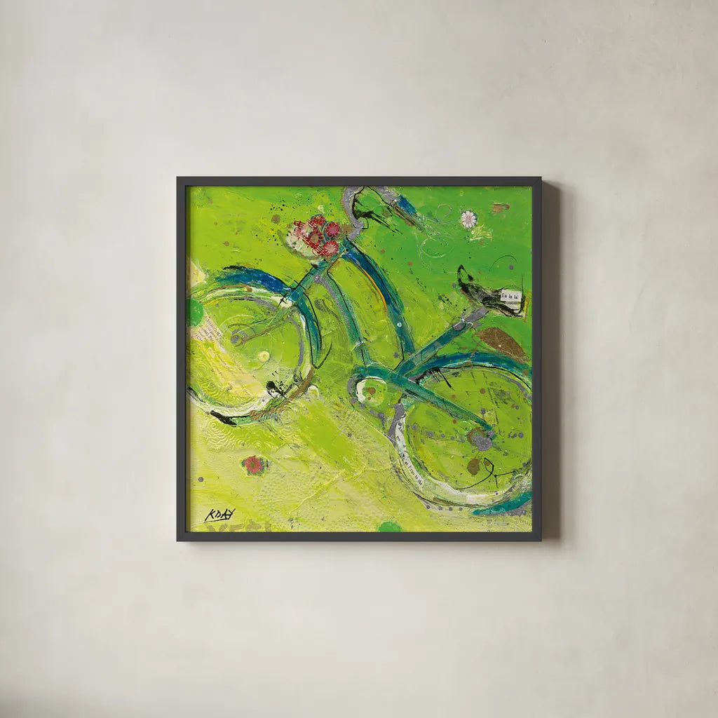 Yes by Kellie Day. Shown in a sleek black glass frame for a contemporary gallery look. Available as an archival giclee rolled canvas, fine art paper, or poster print. SKU 18036a.