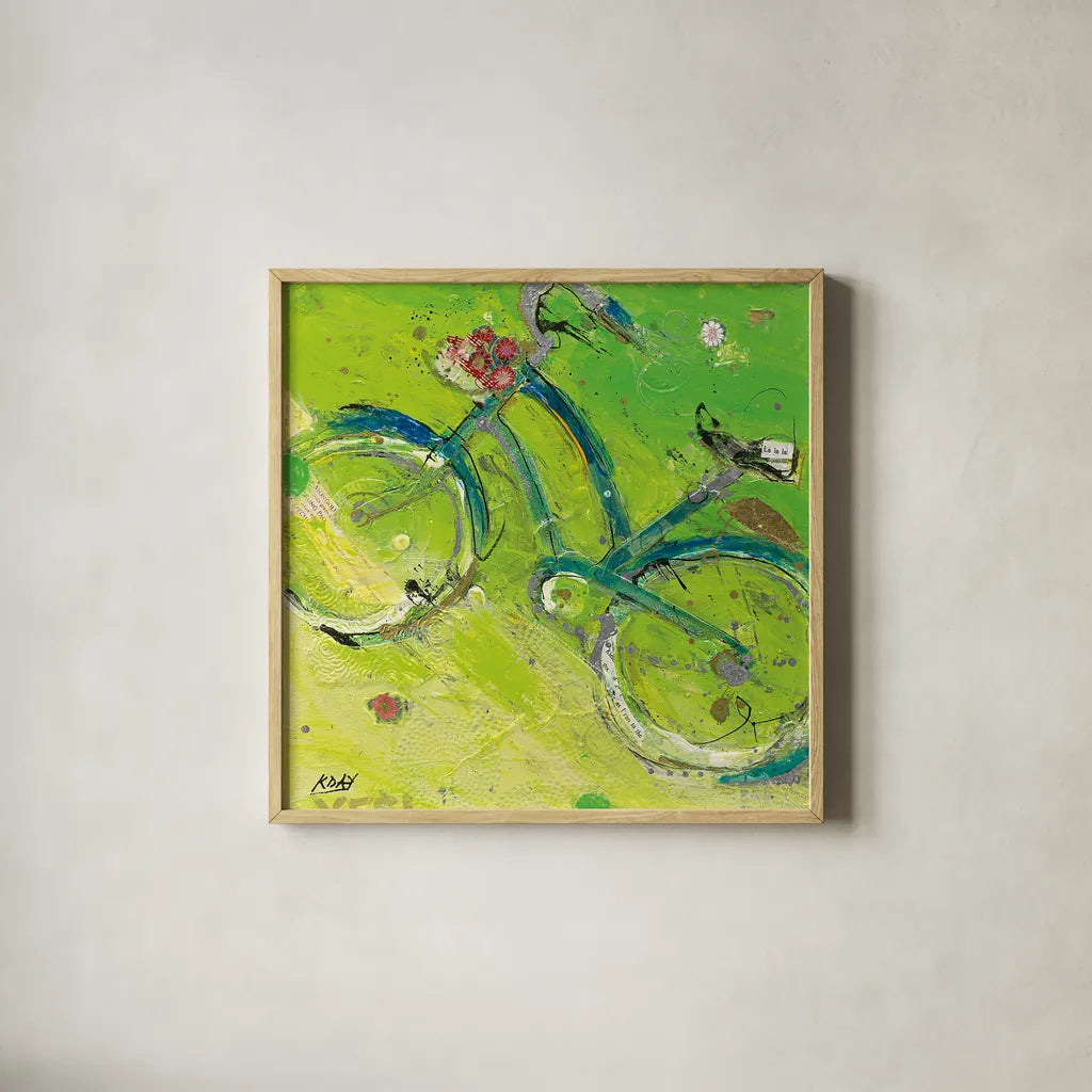 Yes by Kellie Day. Shown in a natural wood glass frame for a timeless modern aesthetic. Available as an archival giclee rolled canvas, fine art paper, or poster print. SKU 18036a.