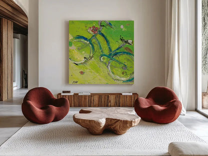 Yes by Kellie Day. Shown as extra-large giant wall art in a modern living room. Available as an archival giclee rolled canvas, fine art paper, or poster print. SKU 18036a.