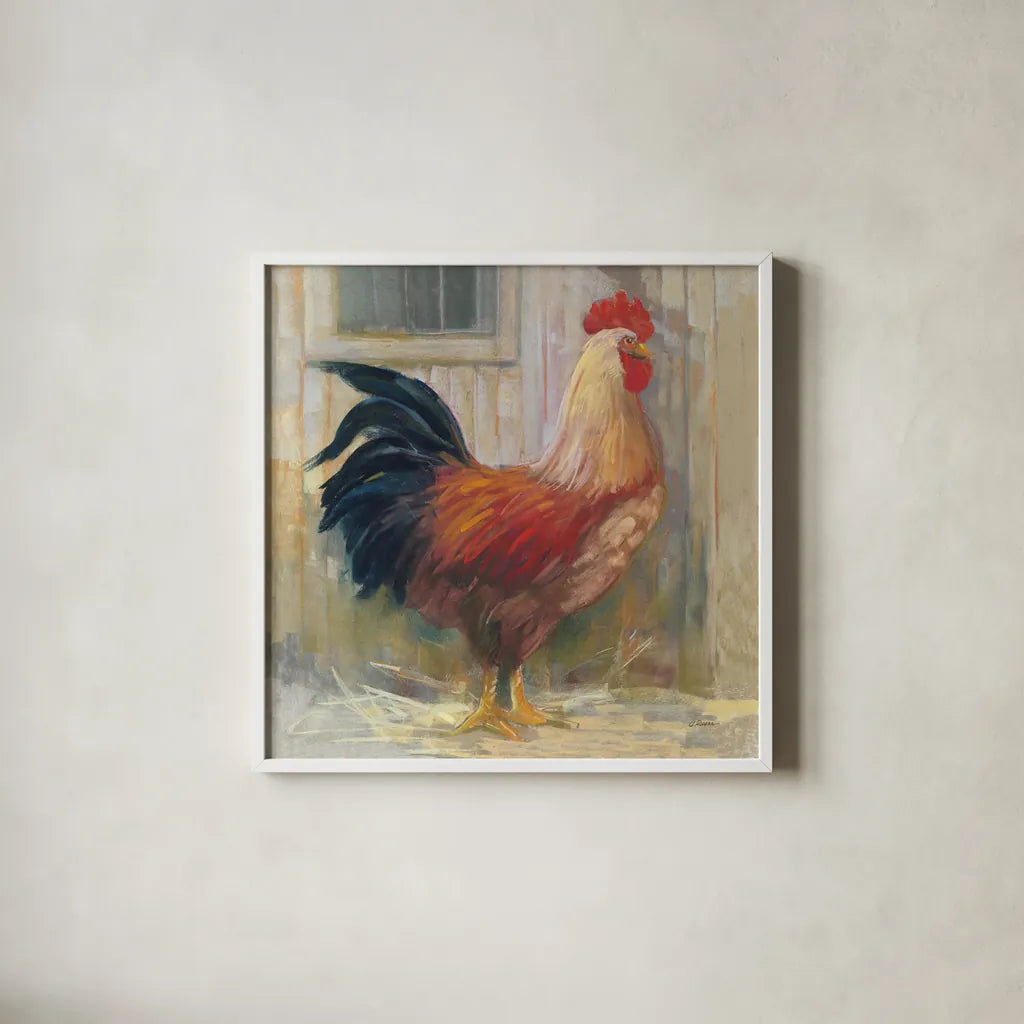 Sam by Carol Rowan. Shown in a crisp white glass frame for a clean and minimalist style. Available as an archival giclee rolled canvas, fine art paper, or poster print. SKU 8165a.