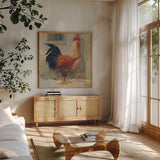 Sam by Carol Rowan. Shown in a natural wood frame in a cozy modern living room. Available as an archival giclee rolled canvas, fine art paper, or poster print. SKU 8165a.