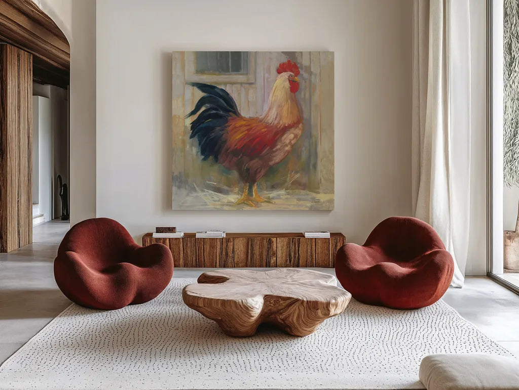 Sam by Carol Rowan. Shown as extra-large giant wall art in a modern living room. Available as an archival giclee rolled canvas, fine art paper, or poster print. SKU 8165a.
