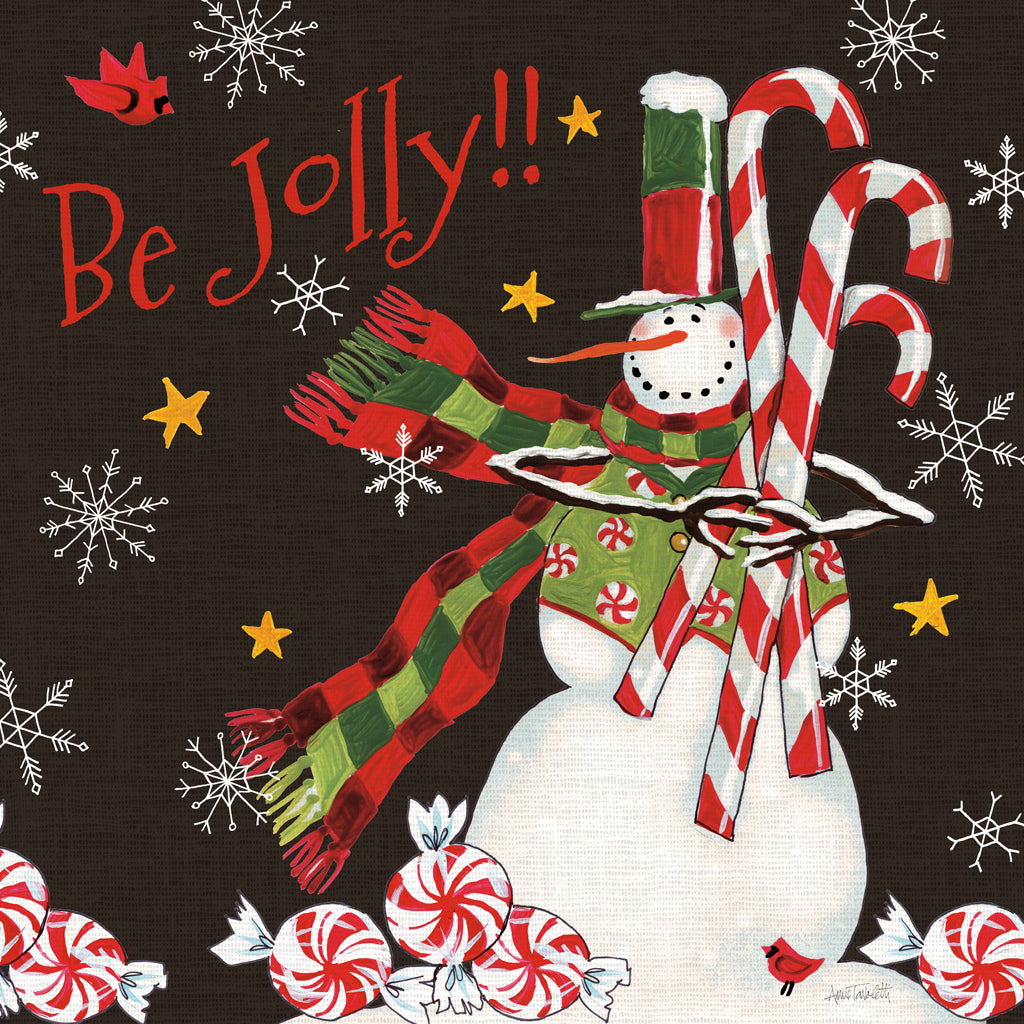 Reproduction of Sweet Snowmen II Black by Anne Tavoletti - Wall Decor Art