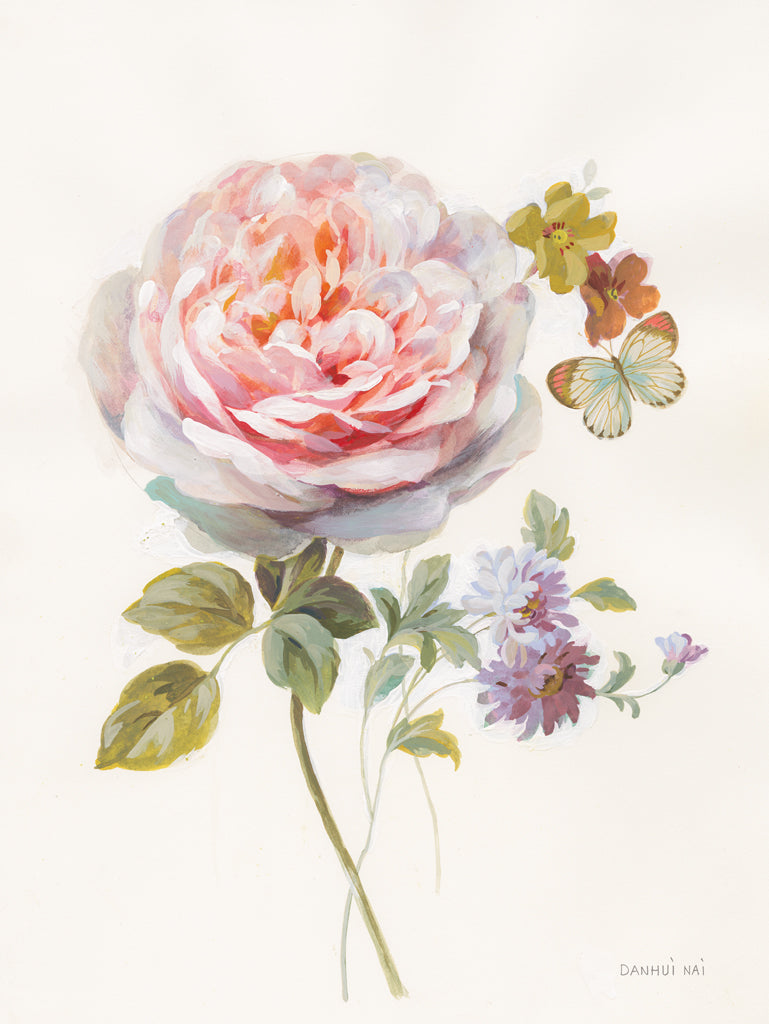 Reproduction of Textile Floral III White by Danhui Nai - Wall Decor Art