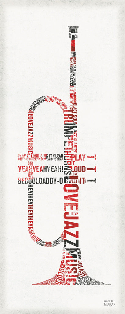 Reproduction of Type Trumpet Colorful by Michael Mullan - Wall Decor Art