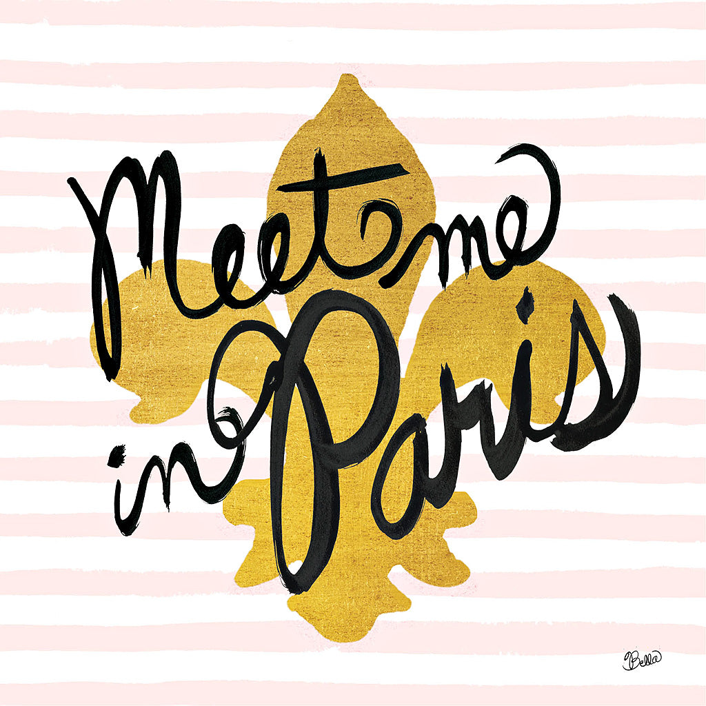 Reproduction of Meet Me in Paris Black and Gold by Studio Bella - Wall Decor Art