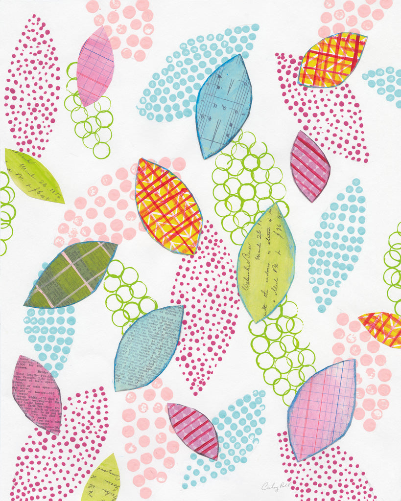 Reproduction of Leaf Circles by Courtney Prahl - Wall Decor Art