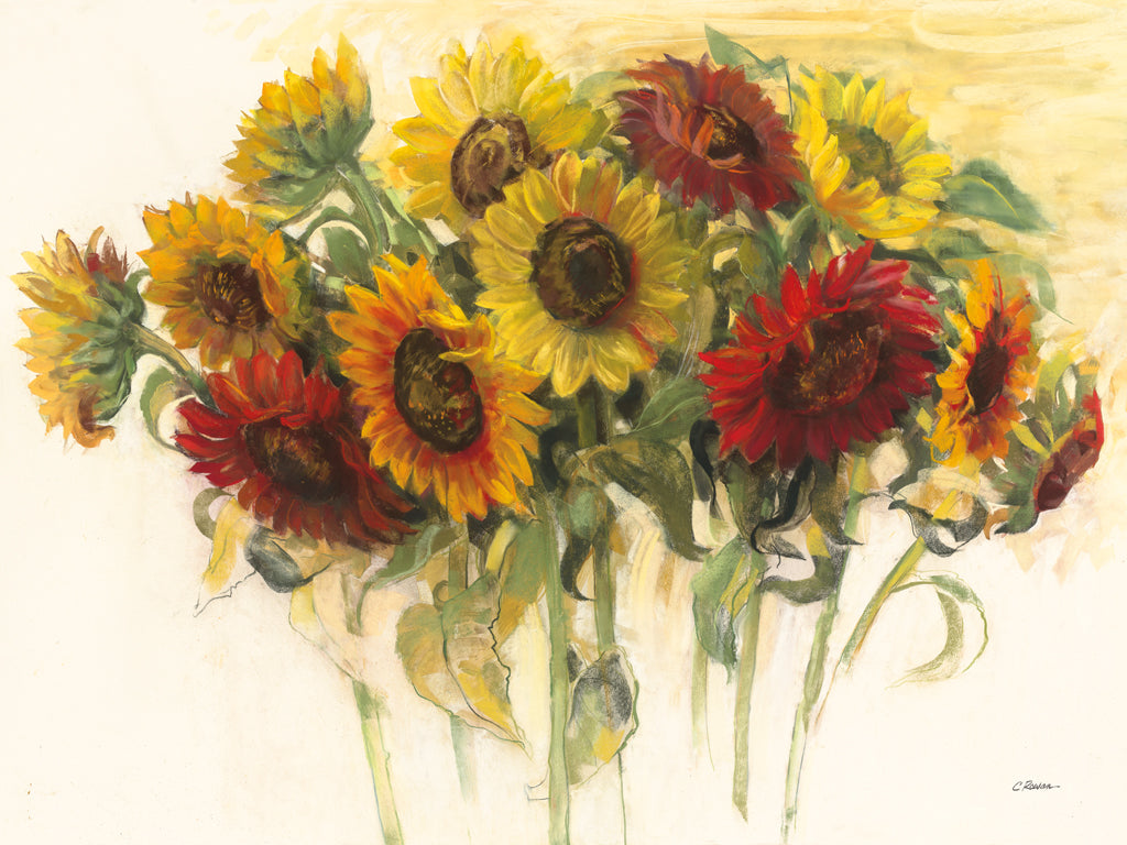 Reproduction of Gathering Sunflowers by Carol Rowan - Wall Decor Art