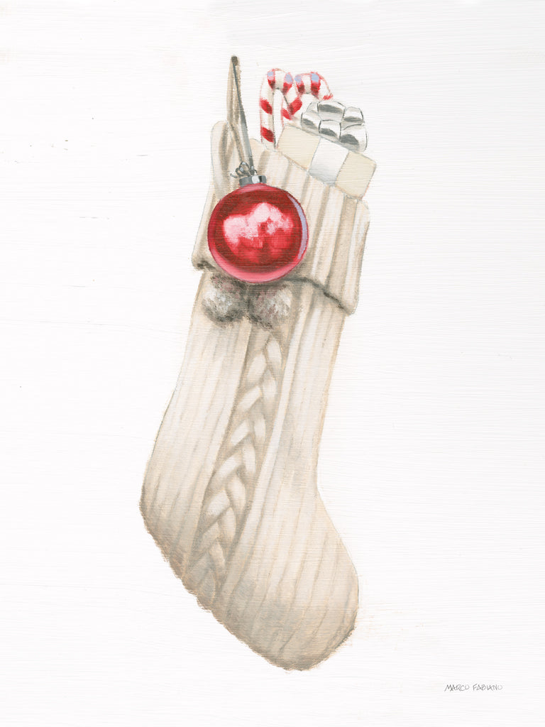 Reproduction of White Christmas Stocking by Marco Fabiano - Wall Decor Art